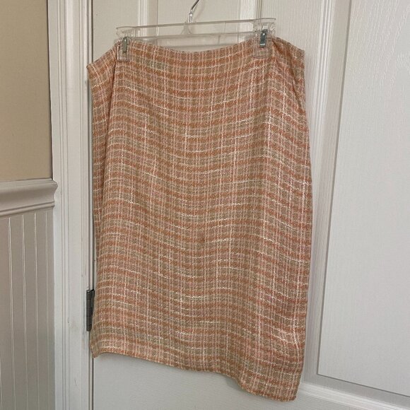 ALEX MARIE SIZE 14 PEACH/TAN TWEED FULLY LINED SHORT SKIRT - Picture 1 of 7